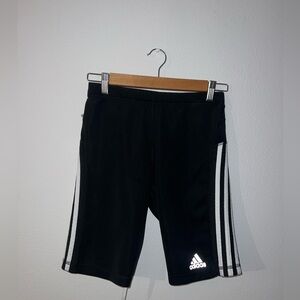 adidas Black Shorts with White Side Stripes